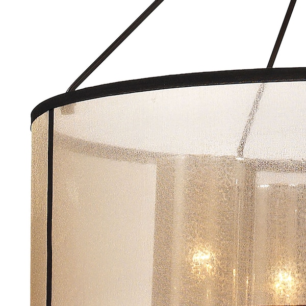 Diffusion 4-Lght Chandelier In Brnz W/Organza & Mercury Glass